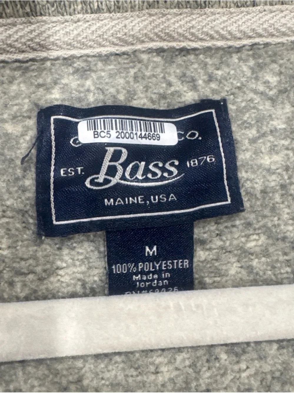 Bass Men's Heathered Oatmeal Zip-Neck Sweater
